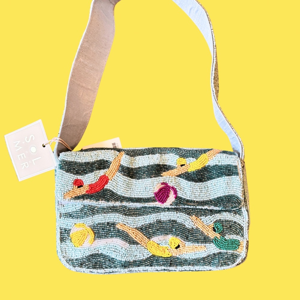 Beaded Swimmer Shoulder Bag NWT Sol & Mer Beaded Bag Summer
